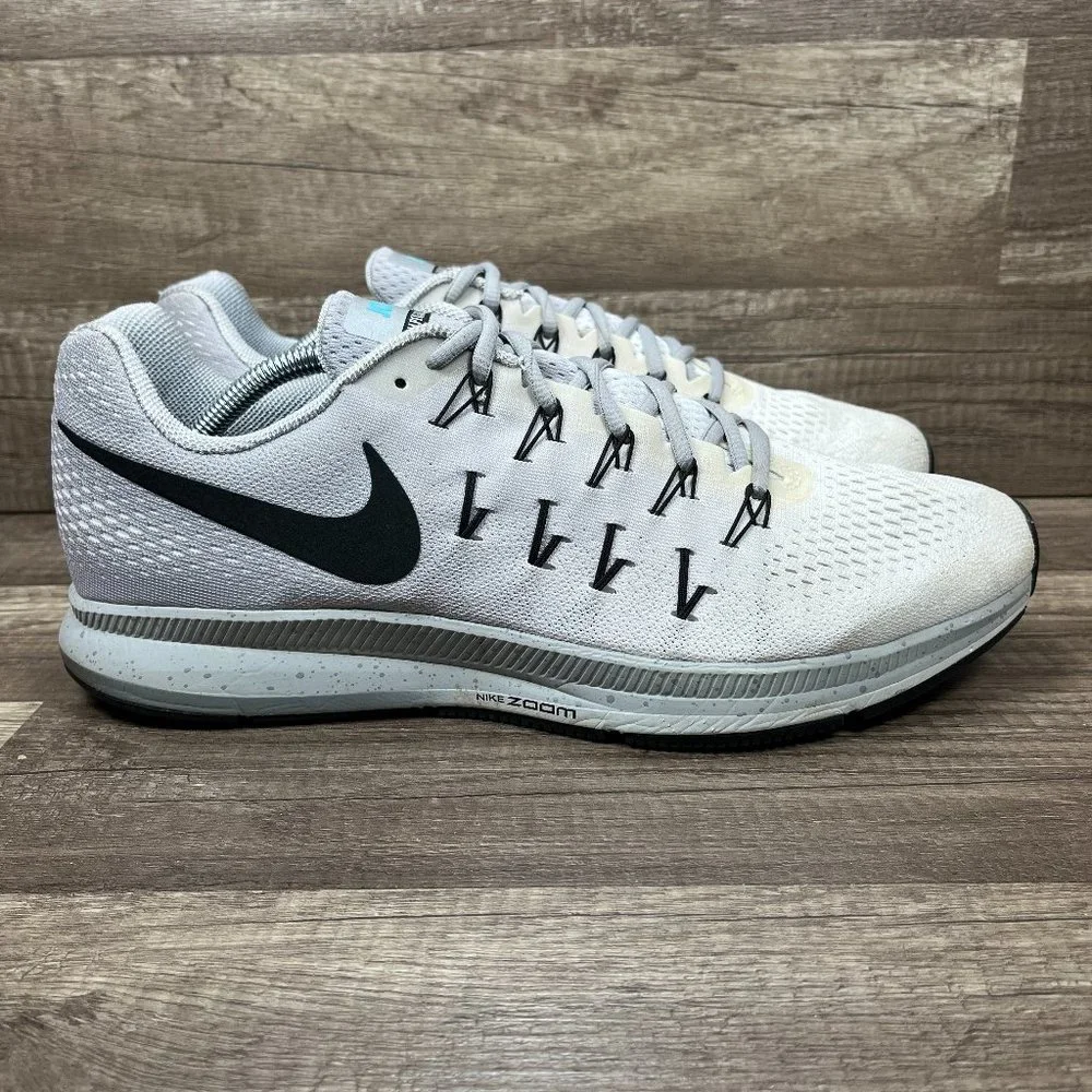 Nike Zoom Pegasus 33 Gray Black Mens US Size 13 EU 47.5 872971-992 Running Shoes